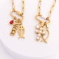 18K Gold PVD Stainless Steel Pearl Cross Charm