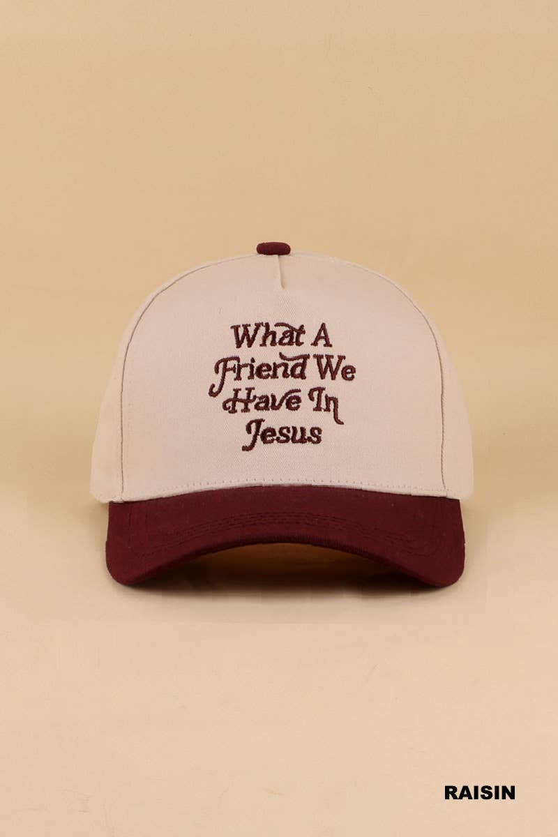 0304 What A Friend We Have In Jesus Two Tone Cotton Hat SI-29576