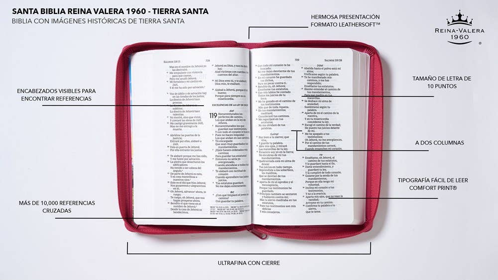 RVR60, Santa Biblia, Tierra Santa, Ultrafina, Letra grande