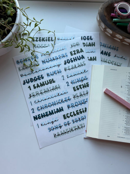 Books of the Bible Header Sticker Labels - NATURE AT NIGHT