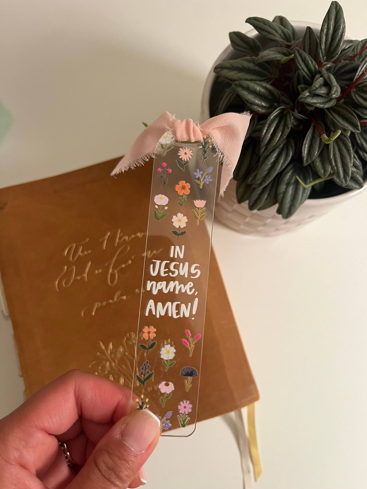 In Jesus Name Acrylic Bookmark