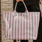 Magnolia Glossy Striped Large Tote Bag