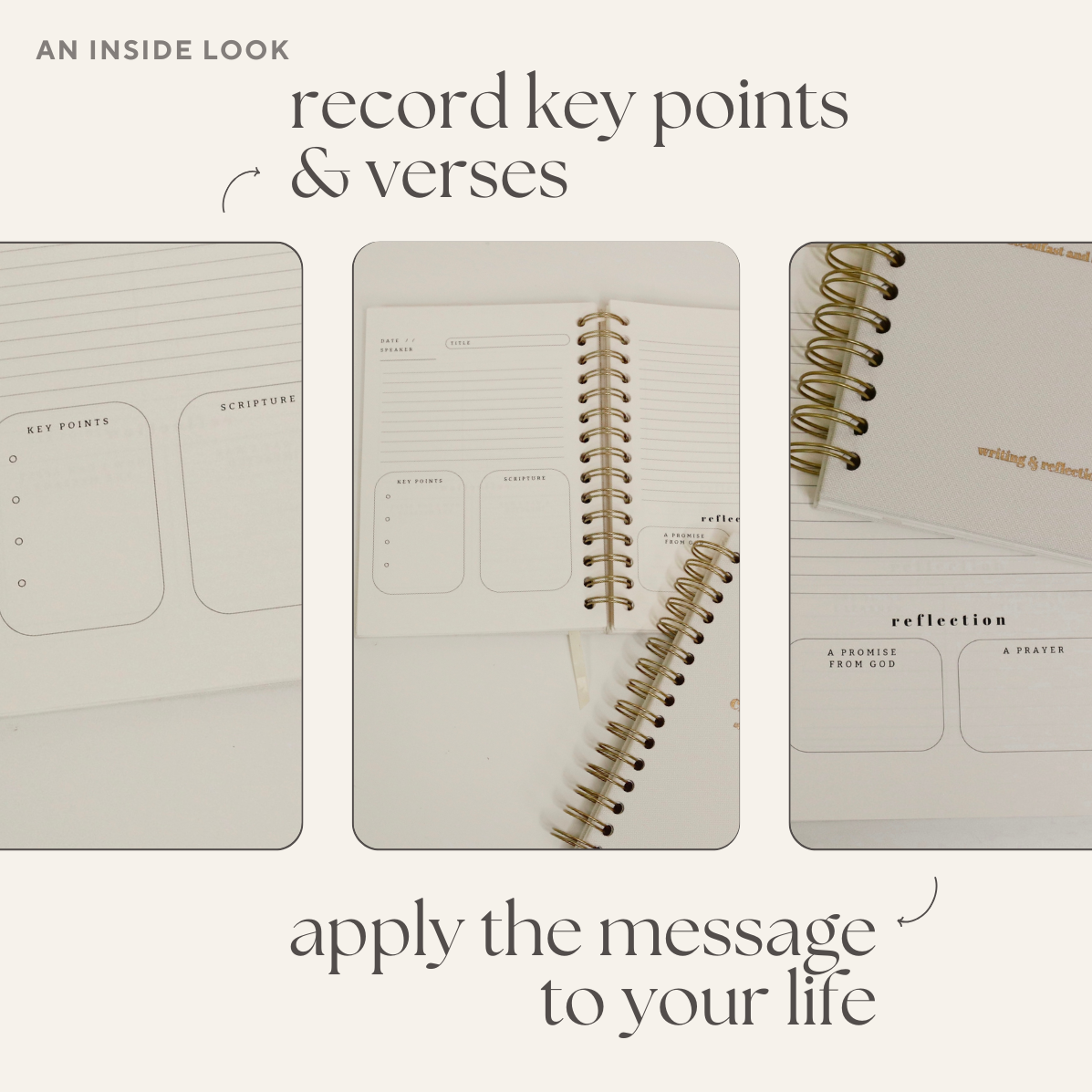Church Notes Journal- White Spiral Linen- Christian Notebook