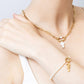 18K Gold PVD Stainless Steel Shell Cross Charm