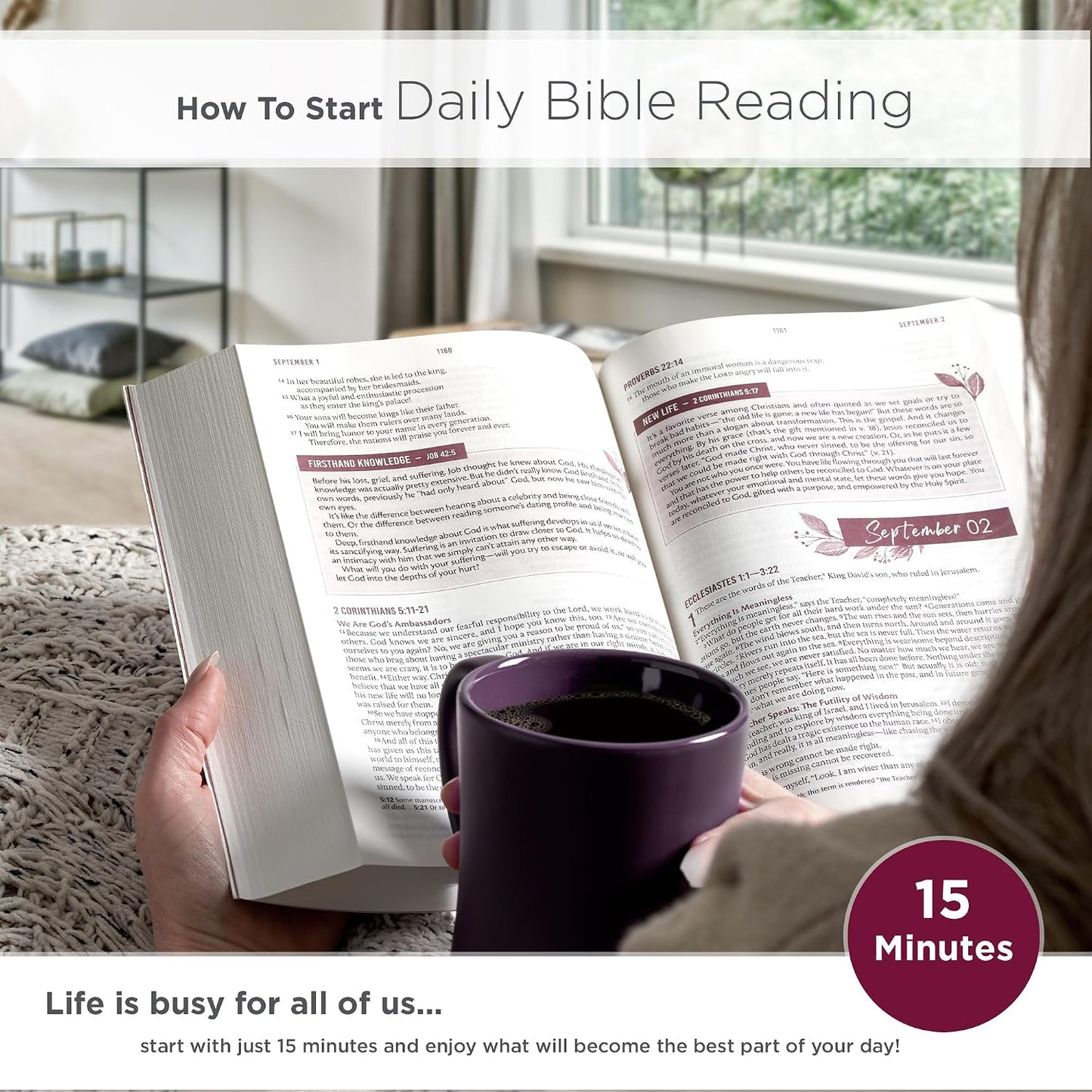 Holy Bible for Women New Living Translation, Pink Lilly